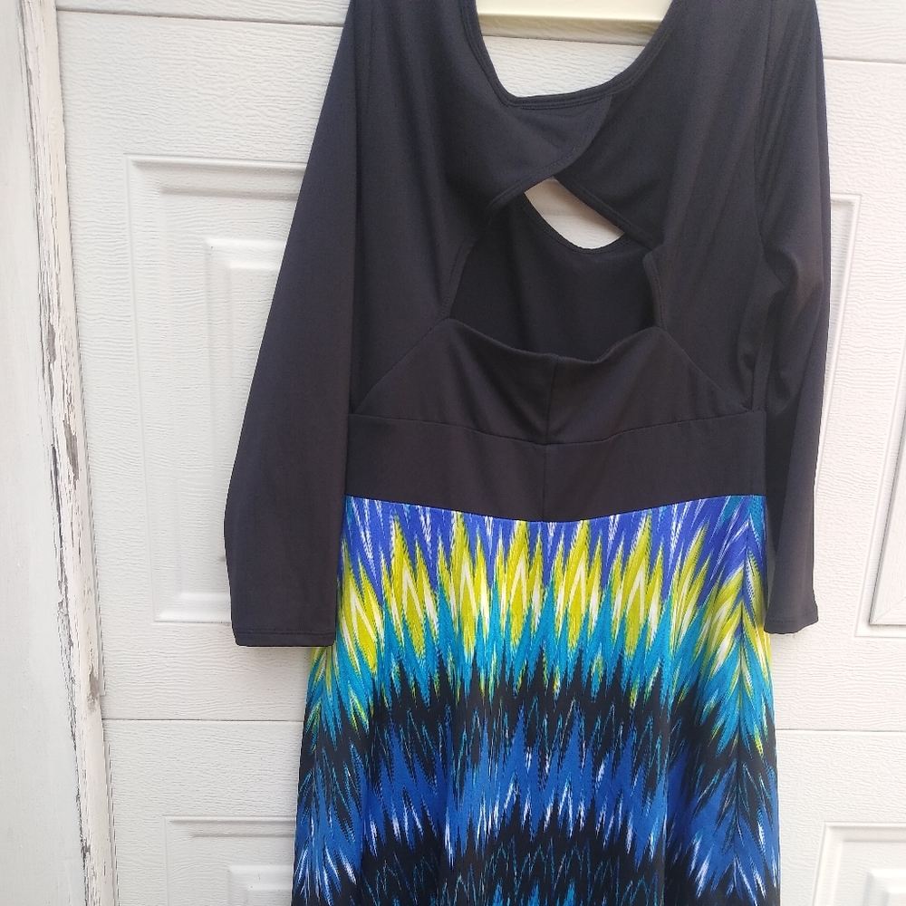 Women's Black Blue Yellow Dress Size Small